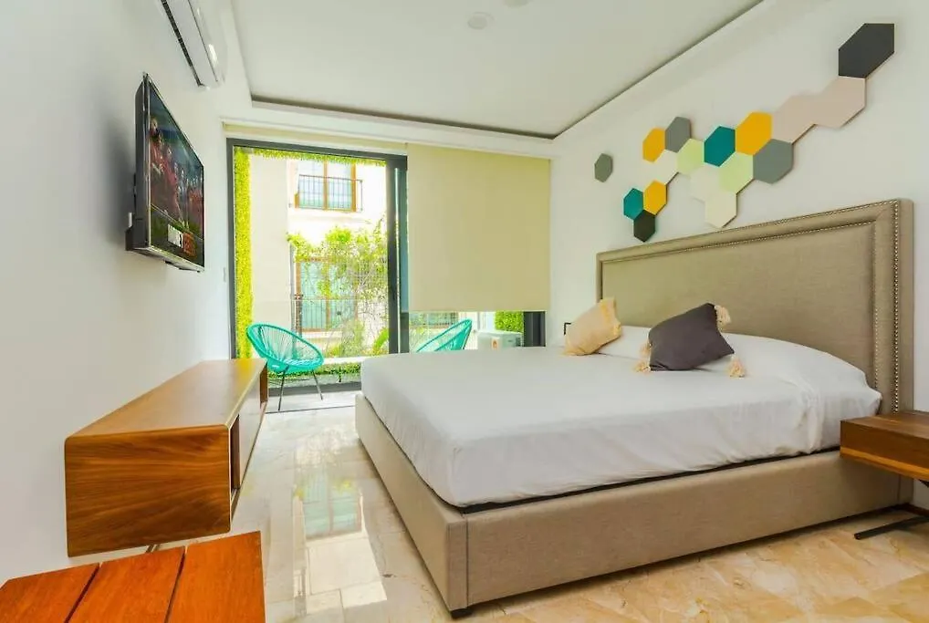 Studio With Ac Pool Gym, Rooftop View 100Mb Wifi 普拉亚卡门 公寓