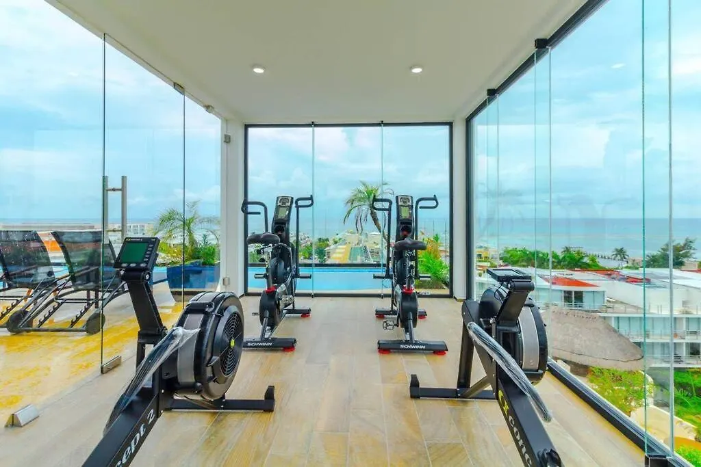 Studio With Ac Pool Gym, Rooftop View 100Mb Wifi 普拉亚卡门 0*,  墨西哥